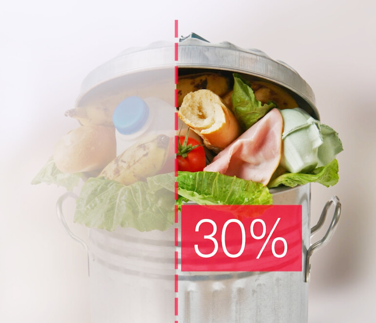 Túltöltött szemetes 30%-os jelöléssel