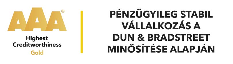 Dun & Bradstreet AAA tanúsítvány Dun & Bradstreet AAA tanúsítvány a pénzügyileg stabil cégeknek